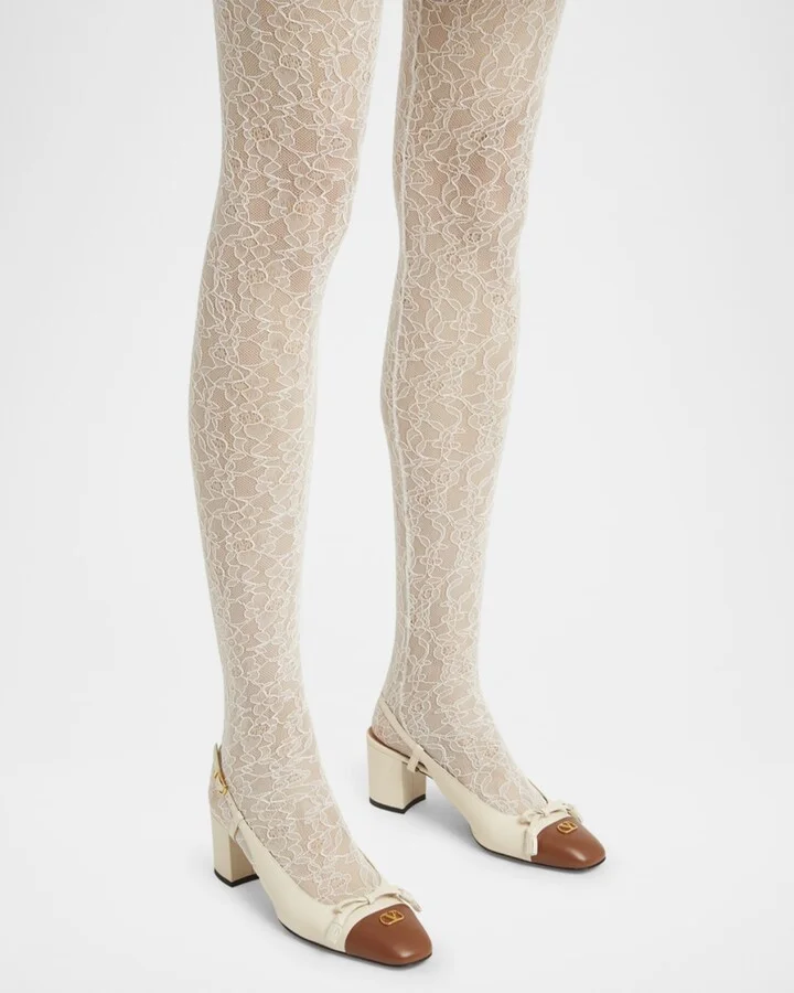 Valet Du Roi VLogo Leather Slingback Pumps - Image 2