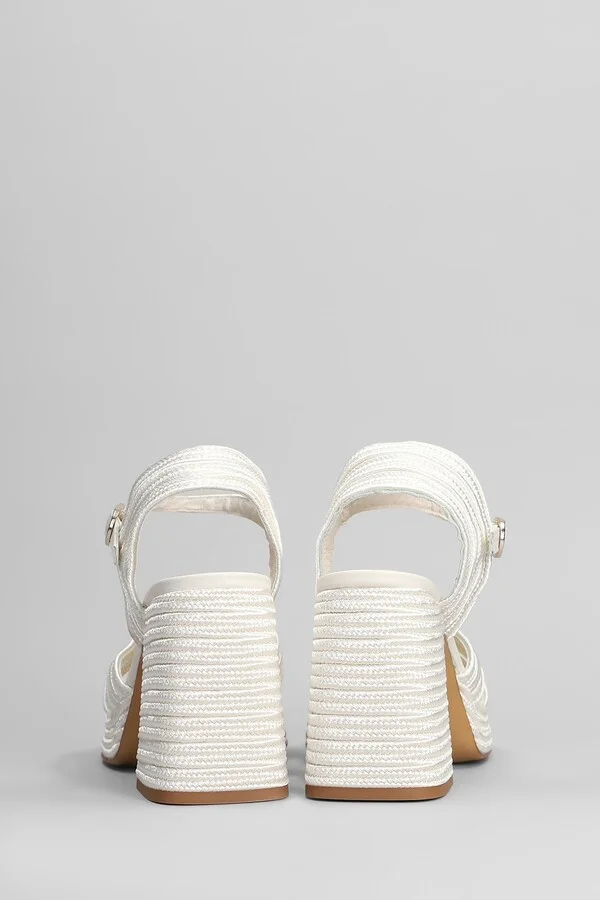 Valle-142 Sandals In White Fabric - Image 4