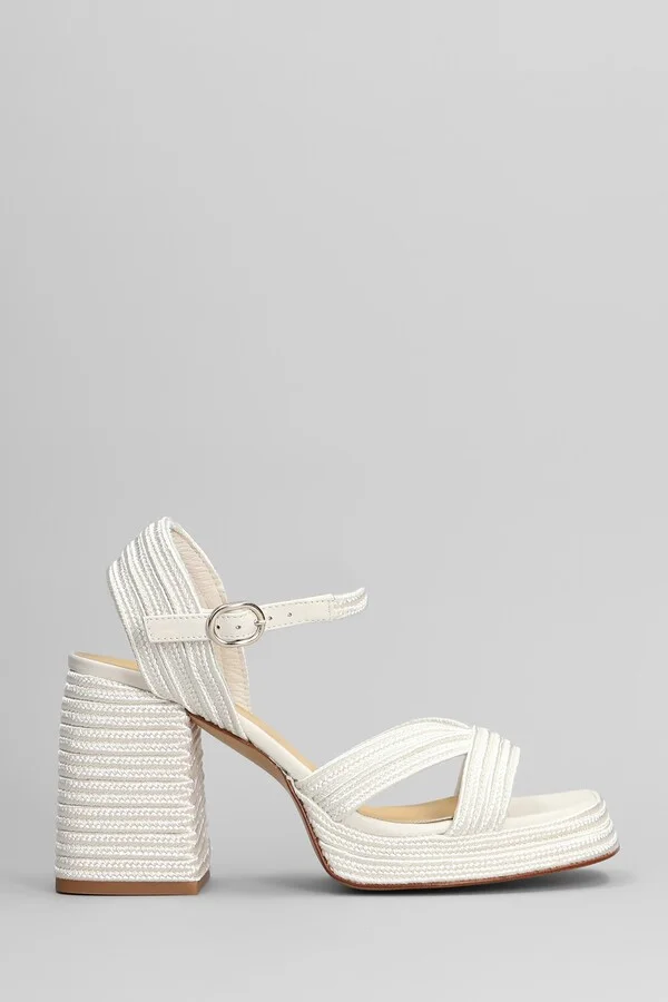 Valle-142 Sandals In White Fabric