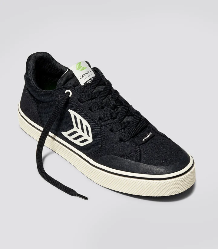 VALLELY PRO Black Suede and Cordura Ivory Logo Sneaker Men - Image 2