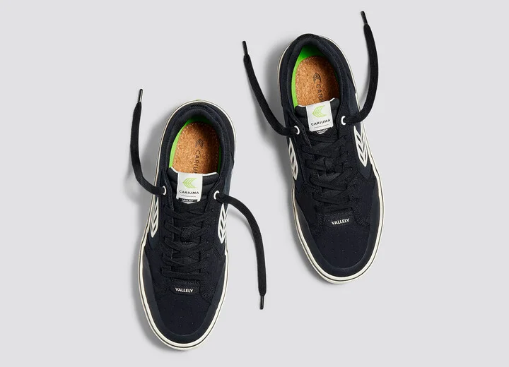 VALLELY PRO Black Suede and Cordura Ivory Logo Sneaker Men - Image 7