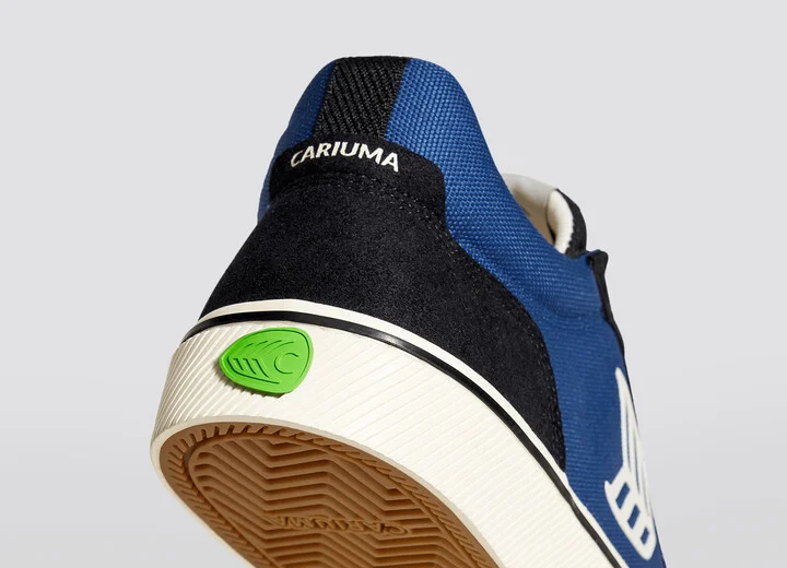 VALLELY PRO Black Suede Mystery Blue Cordura Ivory Logo Sneaker Women - Image 6