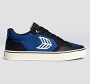VALLELY PRO Black Suede Mystery Blue Cordura Ivory Logo Sneaker Women - Image 9