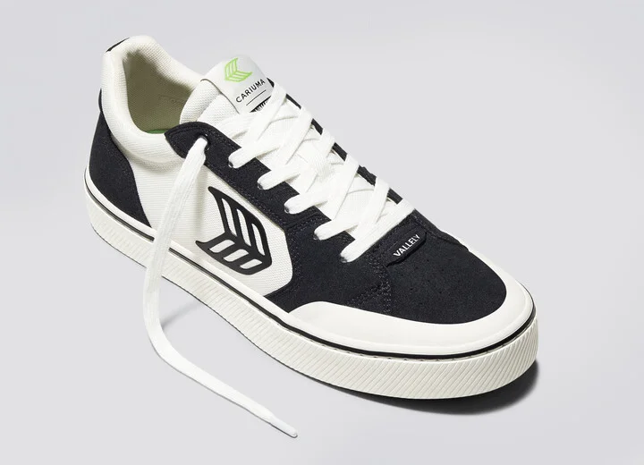 VALLELY PRO Black Suede Vintage White Cordura Black Logo Sneaker Men - Image 4
