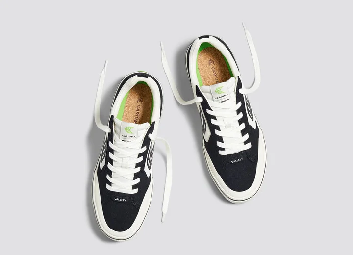 VALLELY PRO Black Suede Vintage White Cordura Black Logo Sneaker Men - Image 7