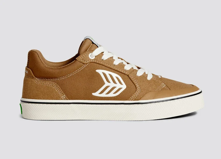 VALLELY PRO Camel Suede and Cordura Ivory Logo Sneaker Men - Image 3