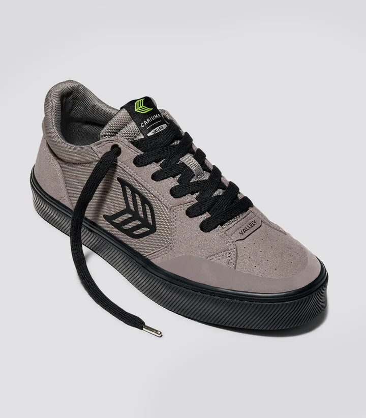 VALLELY PRO Charcoal Grey Suede and Cordura Black Logo Sneaker Men - Image 2