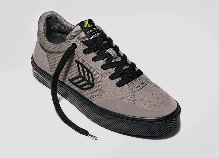 VALLELY PRO Charcoal Grey Suede and Cordura Black Logo Sneaker Men - Image 4