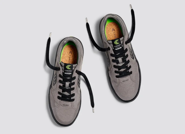 VALLELY PRO Charcoal Grey Suede and Cordura Black Logo Sneaker Men - Image 7