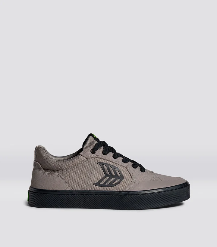 VALLELY PRO Charcoal Grey Suede and Cordura Black Logo Sneaker Men