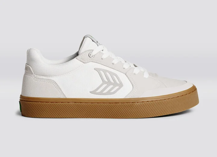 VALLELY PRO Gum Vintage White Suede Off-White Cordura Light Grey Logo Sneaker Men - Image 3