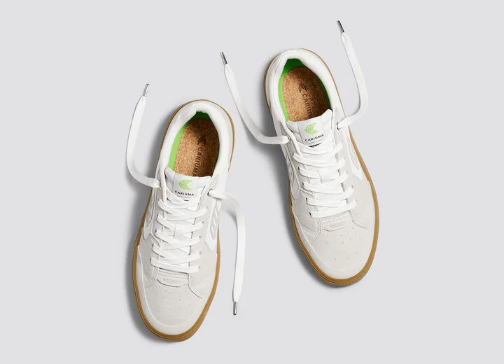 VALLELY PRO Gum Vintage White Suede Off-White Cordura Light Grey Logo Sneaker Men - Image 7
