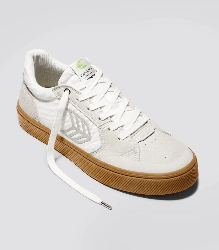 VALLELY PRO Gum Vintage White Suede Off-White Cordura Light Grey Logo Sneaker Men - Image 10