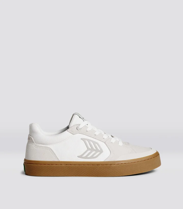 VALLELY PRO Gum Vintage White Suede Off-White Cordura Light Grey Logo Sneaker Men