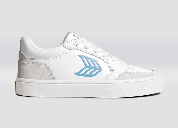 VALLELY White Leather Vintage White Suede Argentina Blue Logo Sneaker Men - Image 3