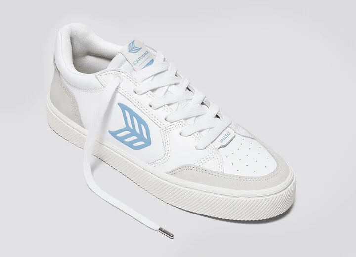 VALLELY White Leather Vintage White Suede Argentina Blue Logo Sneaker Men - Image 4