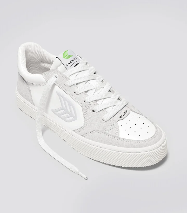 VALLELY White Leather Vintage White Suede Ice Logo Sneaker Men - Image 2