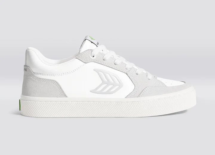 VALLELY White Leather Vintage White Suede Ice Logo Sneaker Men - Image 3