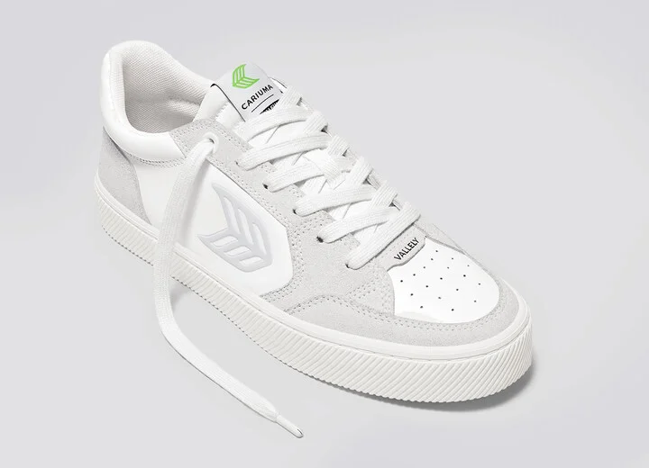 VALLELY White Leather Vintage White Suede Ice Logo Sneaker Men - Image 4