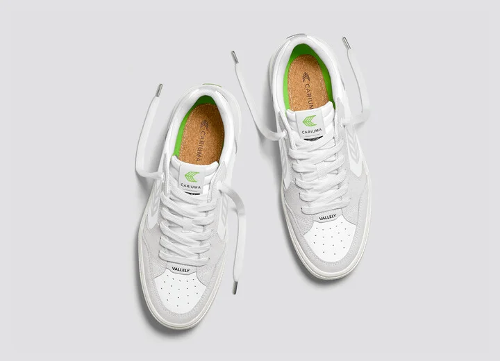 VALLELY White Leather Vintage White Suede Ice Logo Sneaker Men - Image 6