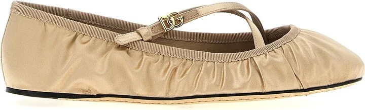 Vally Flat Shoes Beige