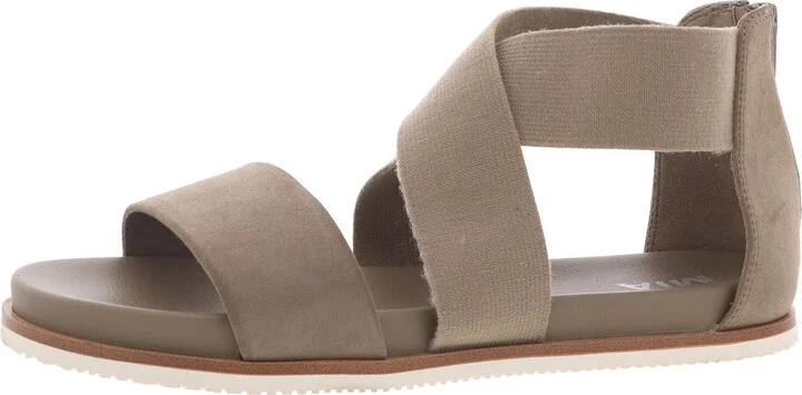 Valuna Womens Faux Leather Zipper Strappy Sandals
