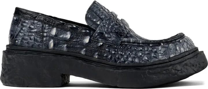 Vamonos croc-effect leather loafers