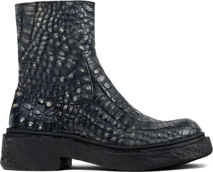 Vámonos crocodile-effect ankle boots
