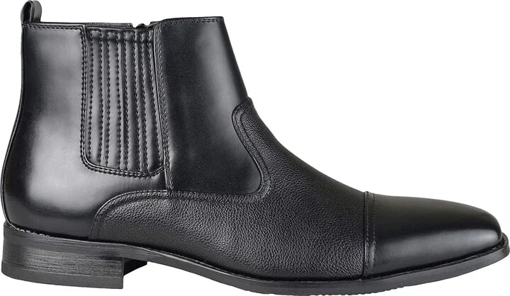 Vance Co. Alex Chelsea Boot Men's Shoes Black Faux Leather : 7.5 W, Synthetic - Image 4