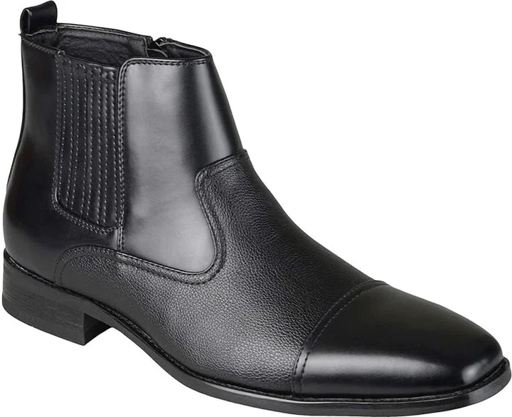 Vance Co. Alex Chelsea Boot Men's Shoes Black Faux Leather : 7.5 W, Synthetic
