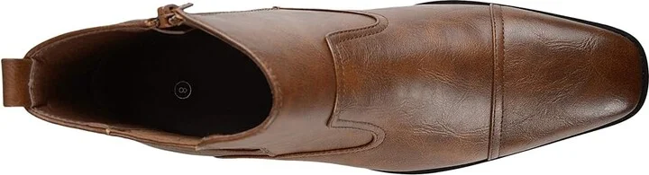 Vance Co. Alex Chelsea Boot Men's Shoes Brown Faux Leather : 8.5 W, Synthetic - Image 2