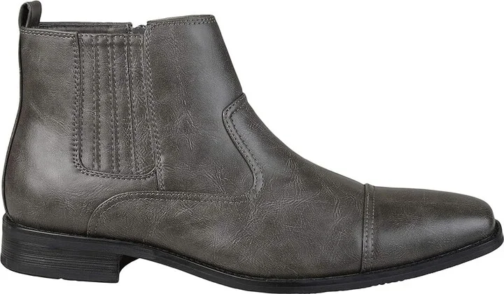 Vance Co. Alex Chelsea Boot Men's Shoes Grey Faux Leather : 7.5 M, Synthetic - Image 4