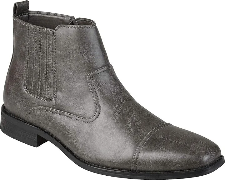 Vance Co. Alex Chelsea Boot Men's Shoes Grey Faux Leather : 7.5 M, Synthetic