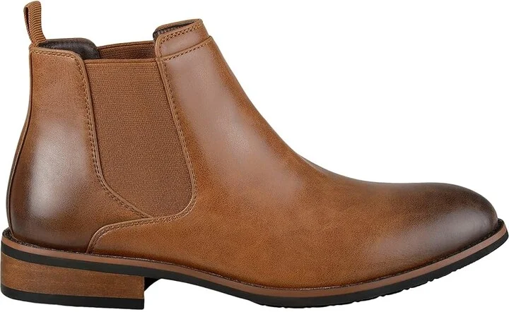 Vance Co. Landon Chelsea Dress Boot Men's Shoes Chestnut Faux Leather : 7.5 M, Synthetic - Image 4