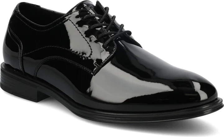 Vance Co. Men's Barclay Flexible Oxford Dress Shoe - Patent, Black