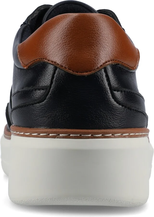 Vance Co. Men's Hustle Comfort Perforated Low Top Flexible Court Sneakers - Image 3