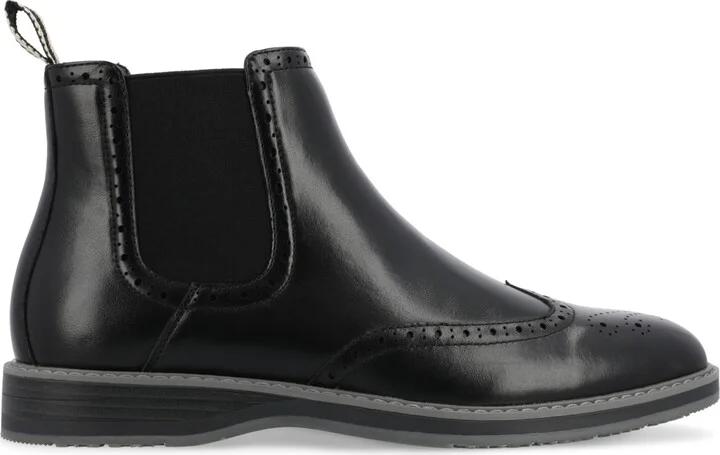 Vance Co. Men's Thorpe Tru Comfort Foam Wingtip Slip-On Chelsea Boots - Image 2