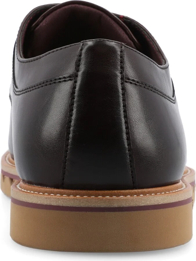 Vance Co. Men's William Tru Comfort Foam Plain Toe Lace-Up Derby Shoes - Image 3