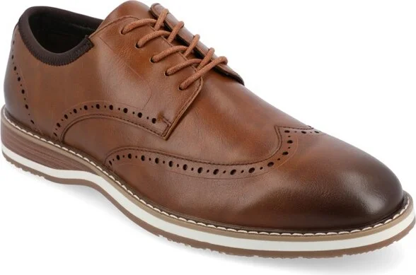 Vance. Co Ozzy Wingtip Hybrid Dress Shoe, Cognac