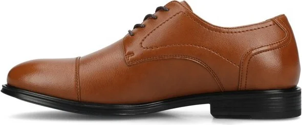 Vance Mens Alec Medium and Wide Width Cap-toe Oxford Dress Shoe, Tan 8.5W - Image 2
