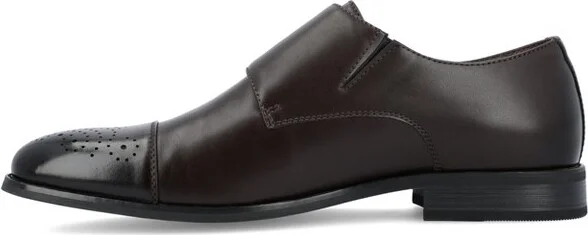 Vance Mens Atticus Double Monk Strap Dress Shoe Brown - Image 2