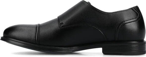 Vance Mens Dillon Cap-toe Double Monk Strap Dress Shoe, Black - Image 2