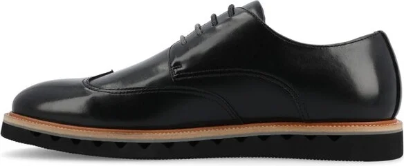 Vance Mens Evander Wingtip Lace-up Derby, Black - Image 4