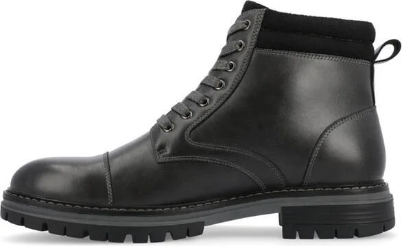 Vance Mens Fegan Cap Toe Lace-up Ankle Boot, Black - Image 3