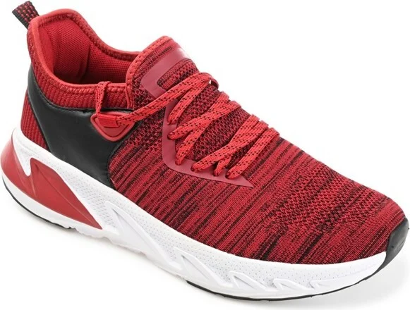 Vance Mens Gibbs Knit Athleisure Sneaker Red