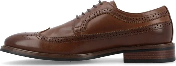 Vance Mens Gordy Wingtip Lace-up Dress Shoe, Brown - Image 2
