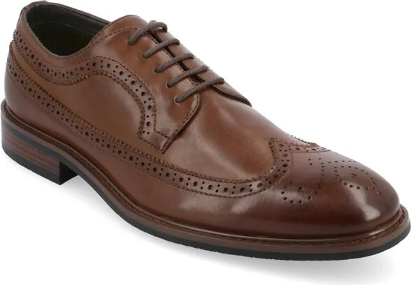Vance Mens Gordy Wingtip Lace-up Dress Shoe, Brown