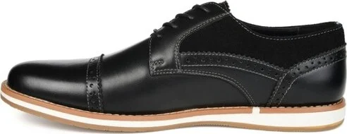 Vance Mens Griff Cap Toe Brogue Derby Black - Image 2