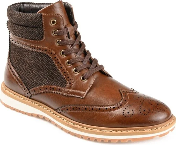 Vance Mens Harlan Wingtip Ankle Boot Brown