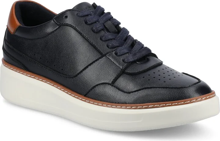 Vance Mens Hustle Perforated Low Top Court Sneaker